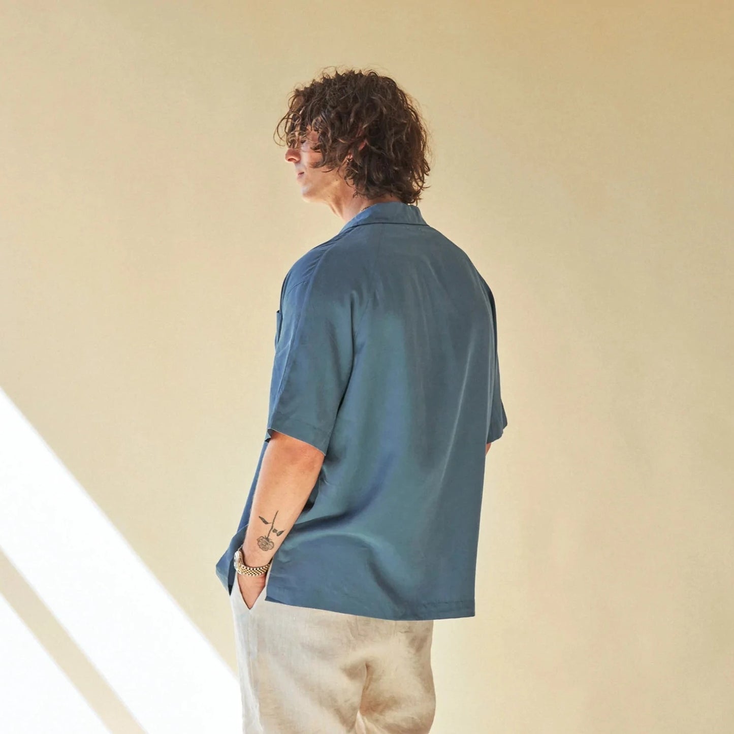 bound 'Olivais' Lyocell SS Shirt - Slate Blue