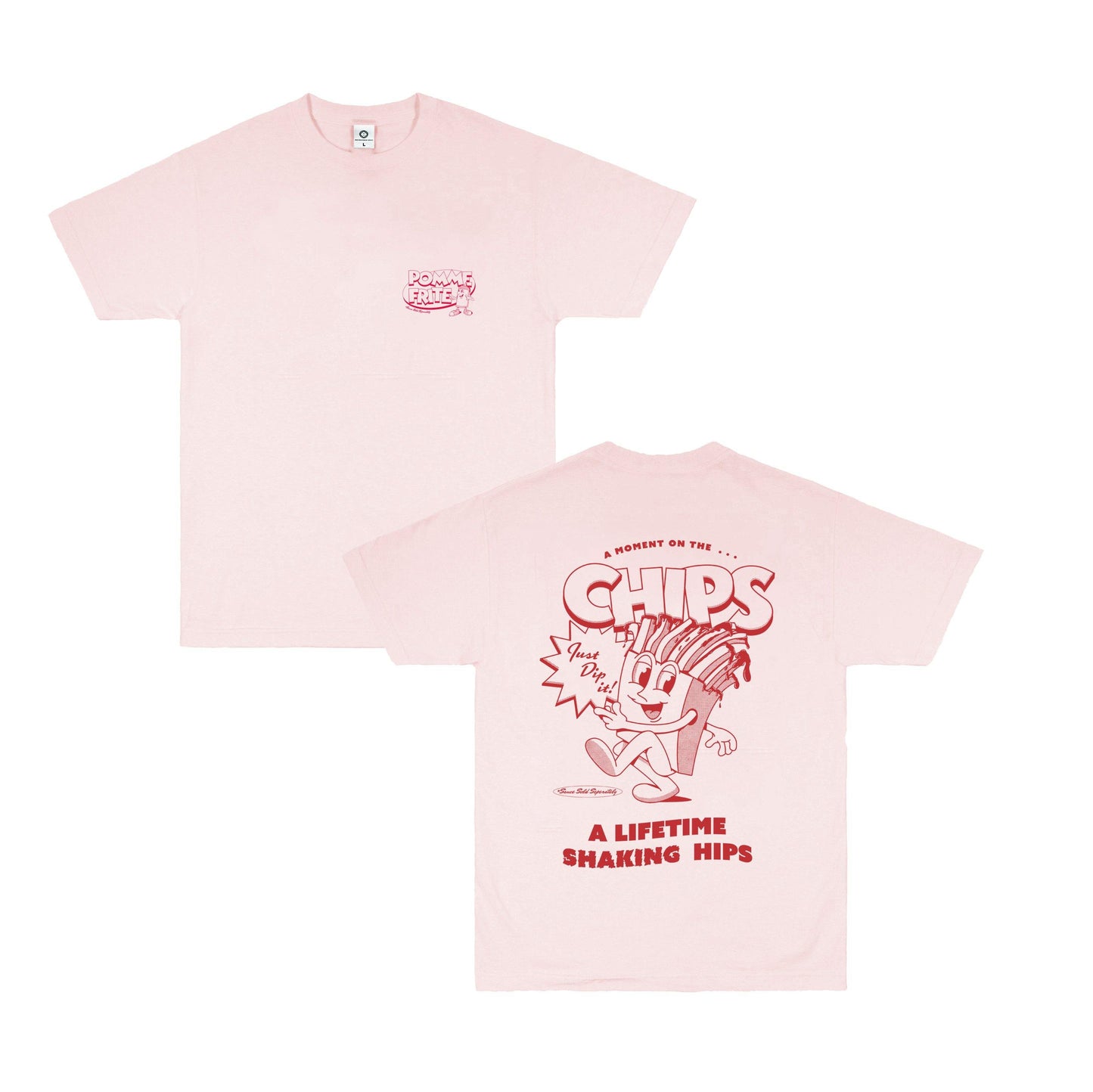 Pomme Frite x UN:IK 'Mr Chips' Tee - Pink - UN:IK Clothing