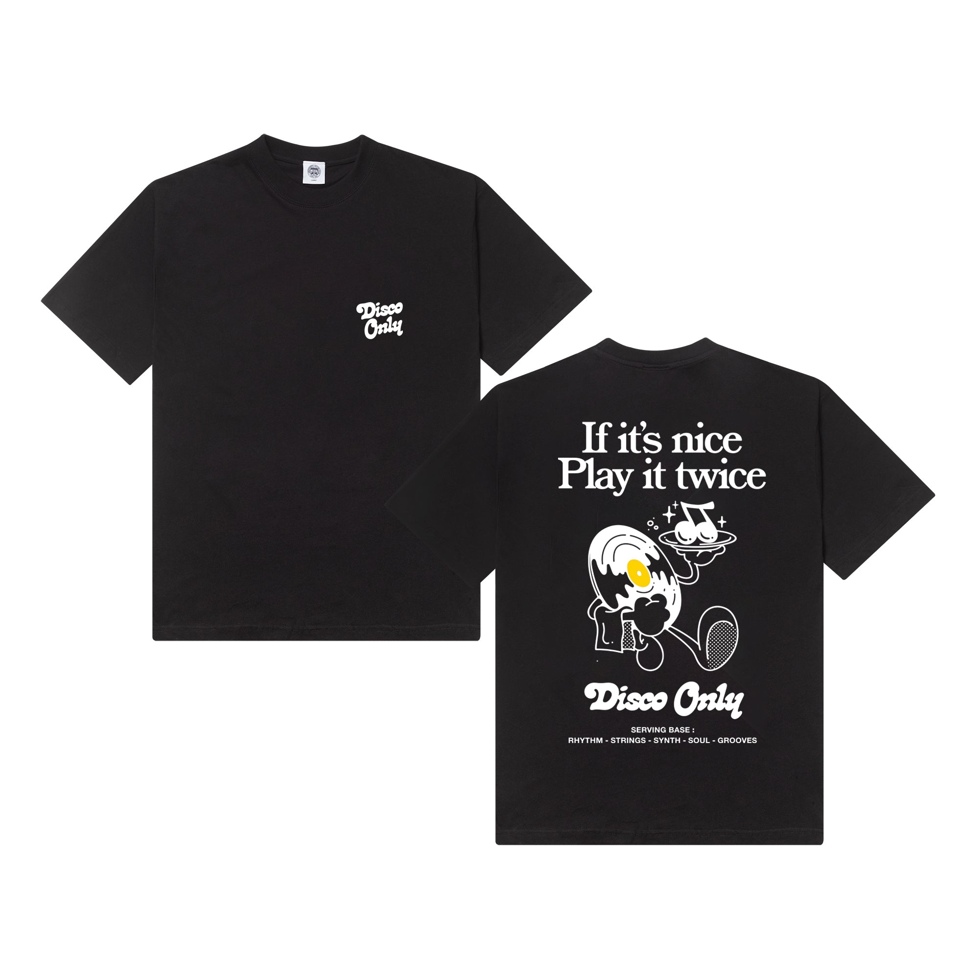 DISCO ONLY 'Play it Twice V2' Tee - Black – UN:IK Clothing