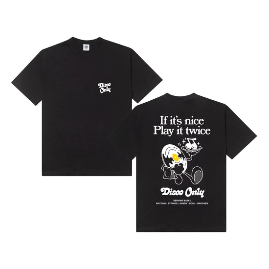 DISCO ONLY 'Play it Twice V2' Tee - Black