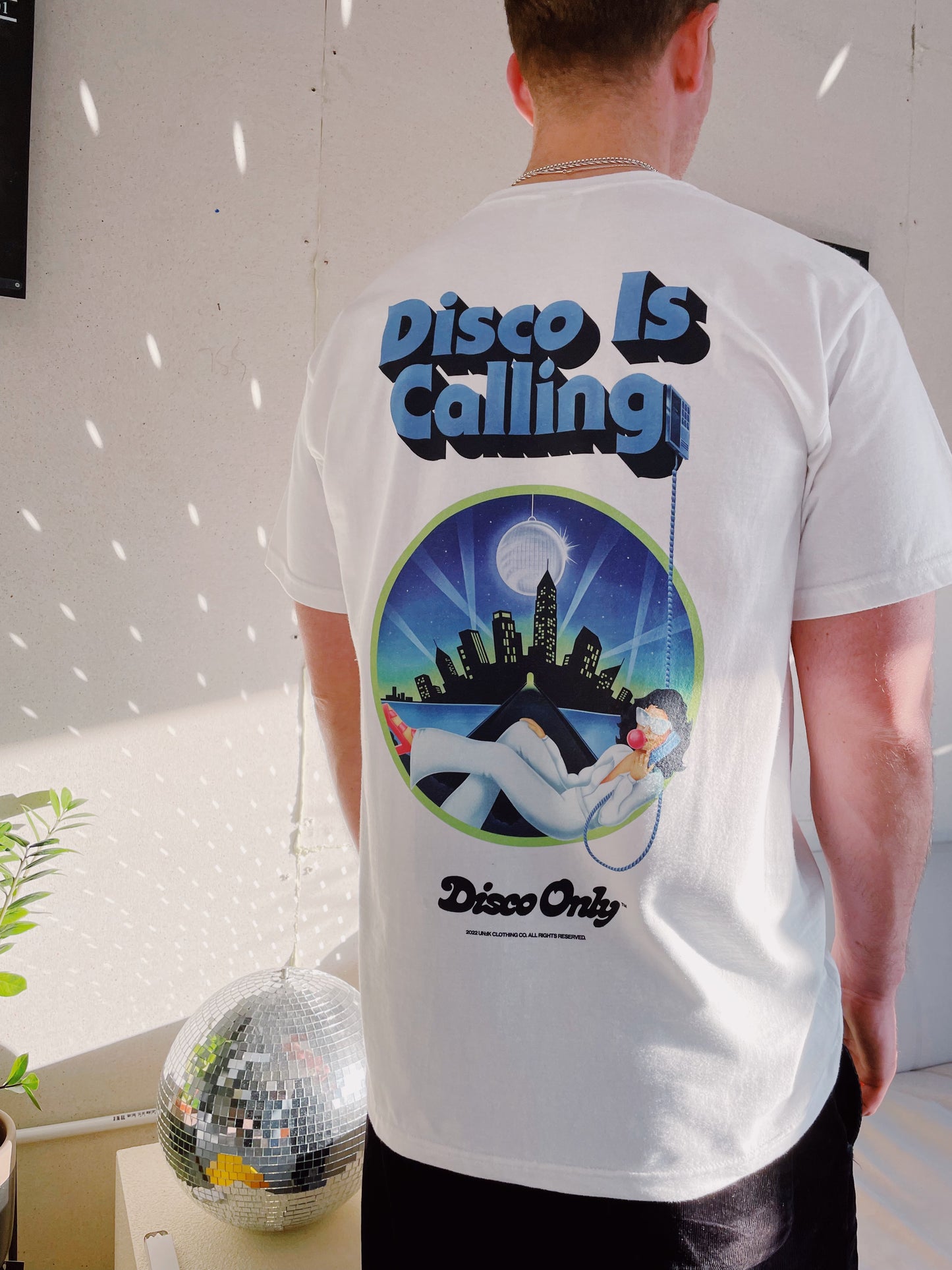 DISCO ONLY 'Disco Is Calling' Tee - White