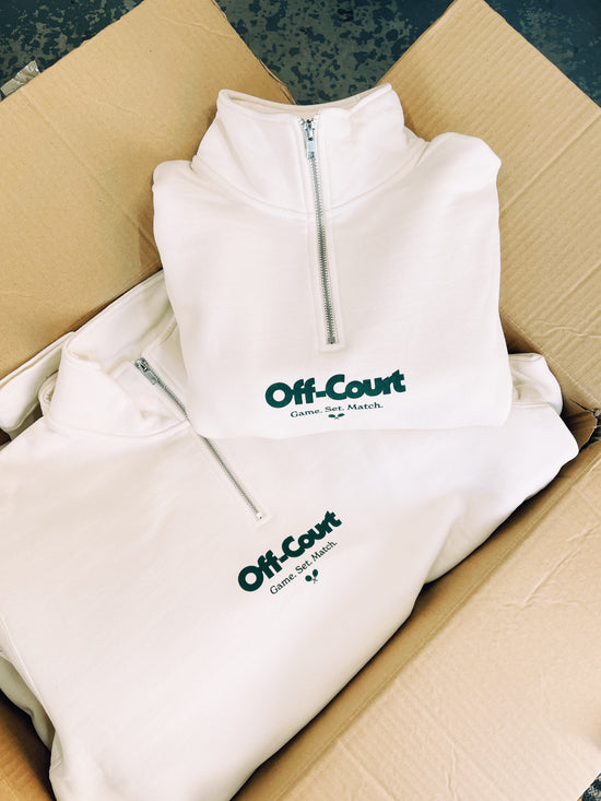 Vice 84 'Off-Court GSM' 1/4 Zip Sweater - Ecru