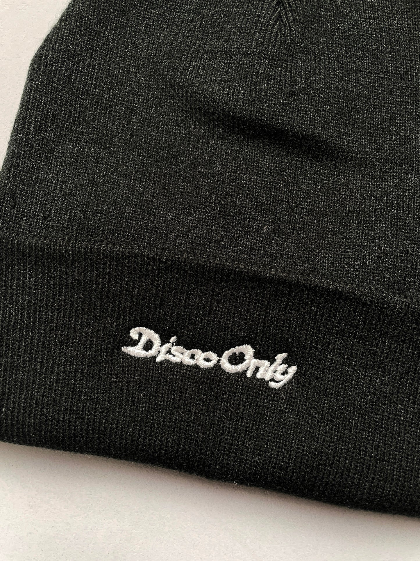 DISCO ONLY 'Script' Beanie - Black / Dusty Pink