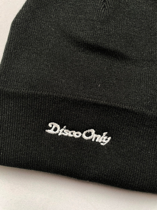 DISCO ONLY 'Script' Beanie - Black / Dusty Pink