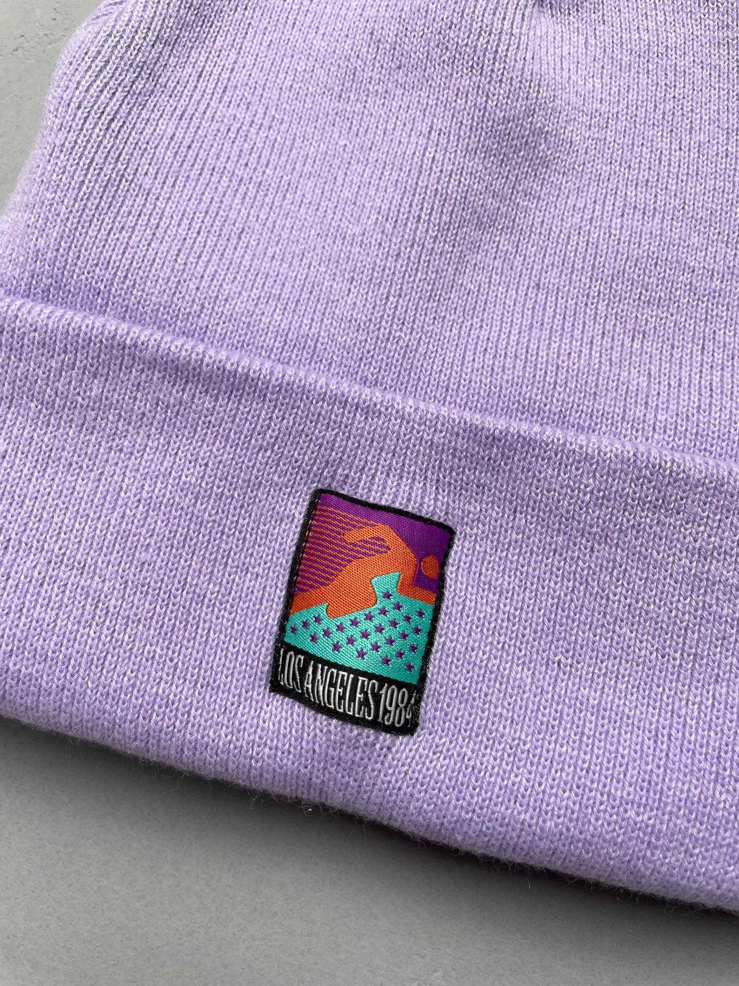 Vice 84 'Runner Patch' Cuffed Beanie - Black / Lilac / Airforce Blue / Ecru