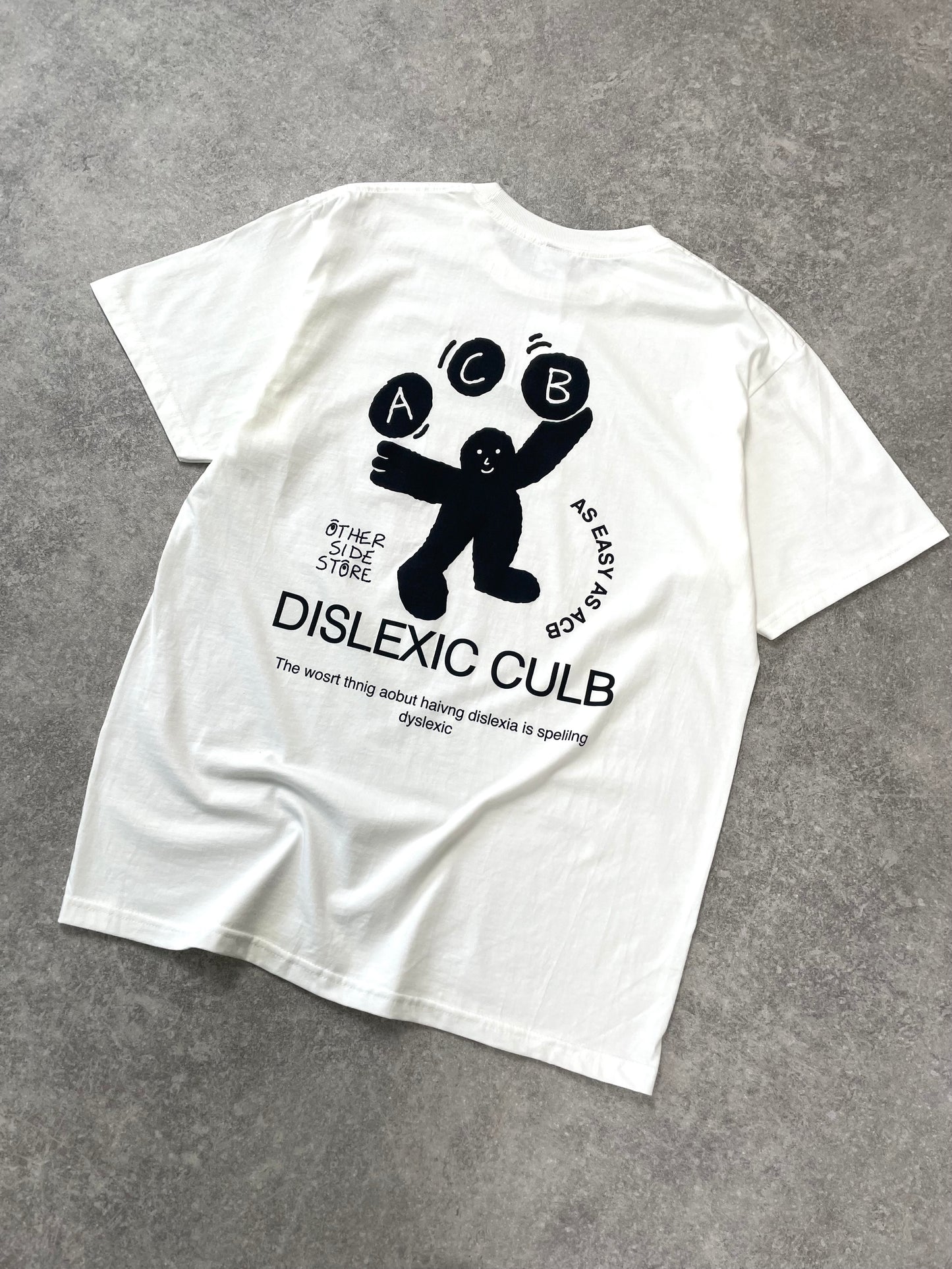 Other Side Store 'Dyslexic Club' Tee - White