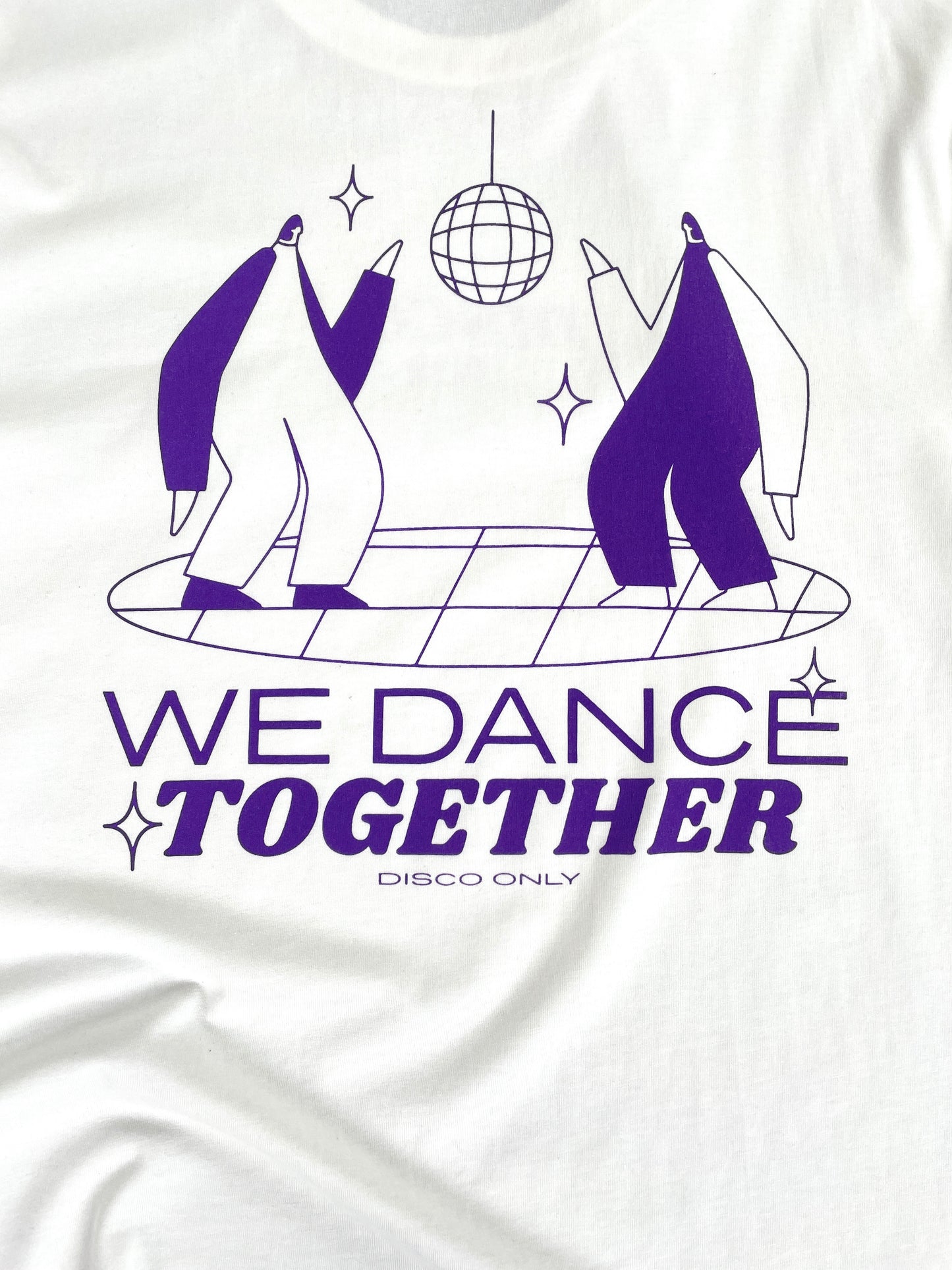 DISCO ONLY 'We Dance Together' Organic Tee - Off White