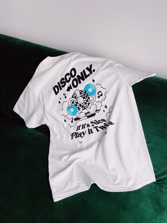 DISCO ONLY 'Play It Twice V4' Tee - White