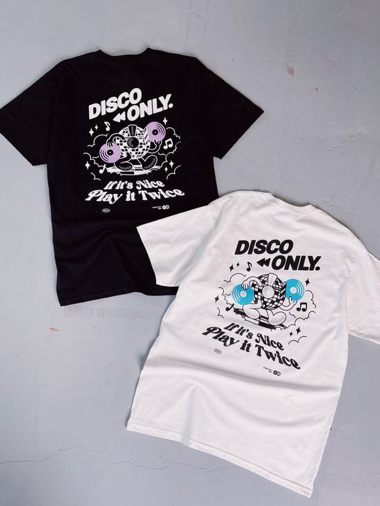 DISCO ONLY 'Play It Twice V4' Tee - White