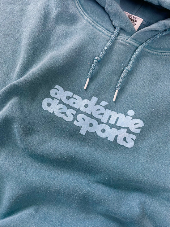 Vice 84 'Académie des Sports' Vintage Washed Hoodie - Arctic Blue