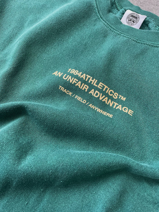 Vice 84 'Athletics' Vintage Washed Sweater - Emerald Green