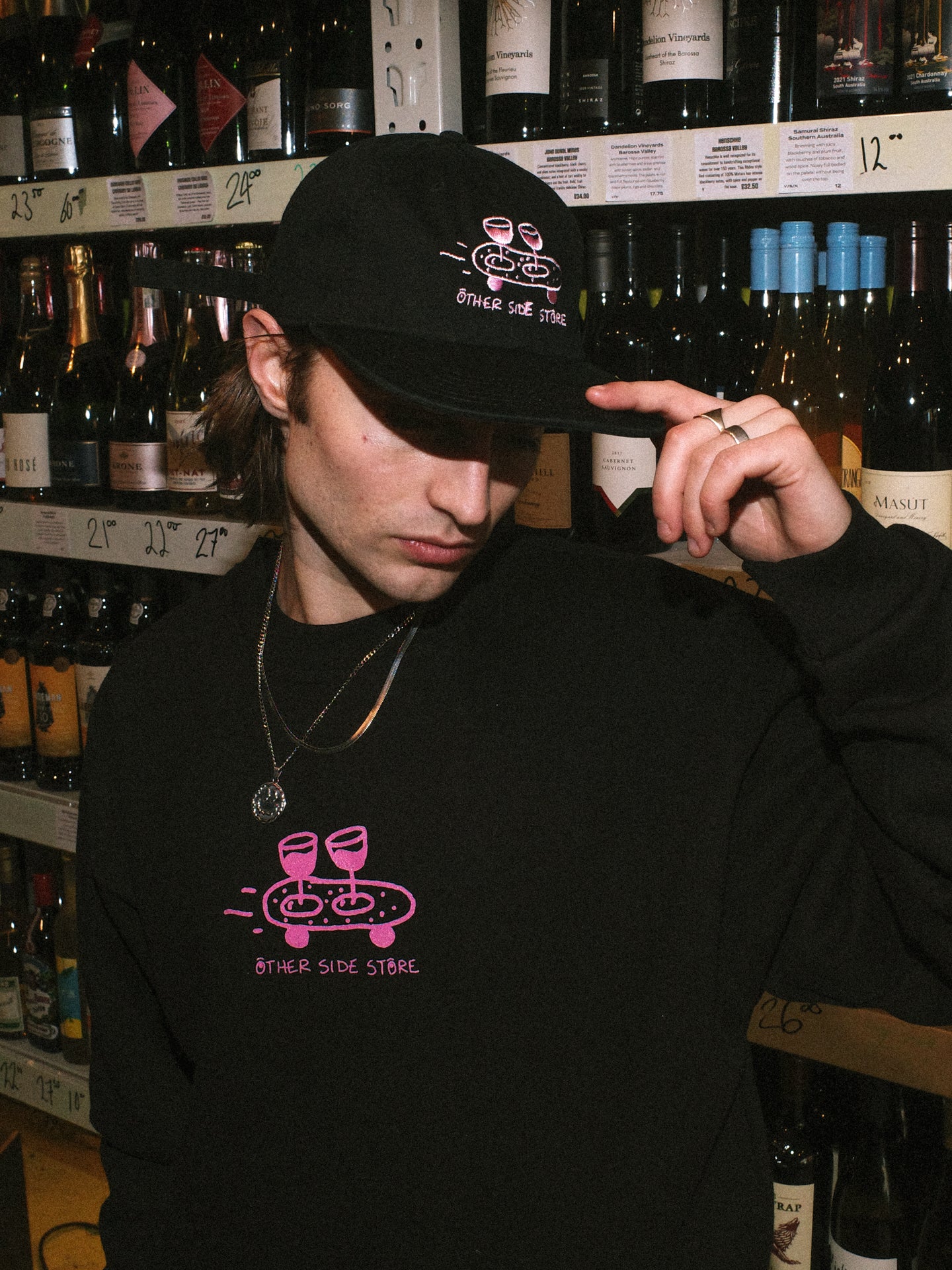 Other Side Store 'Wine Skate' Cap - Black