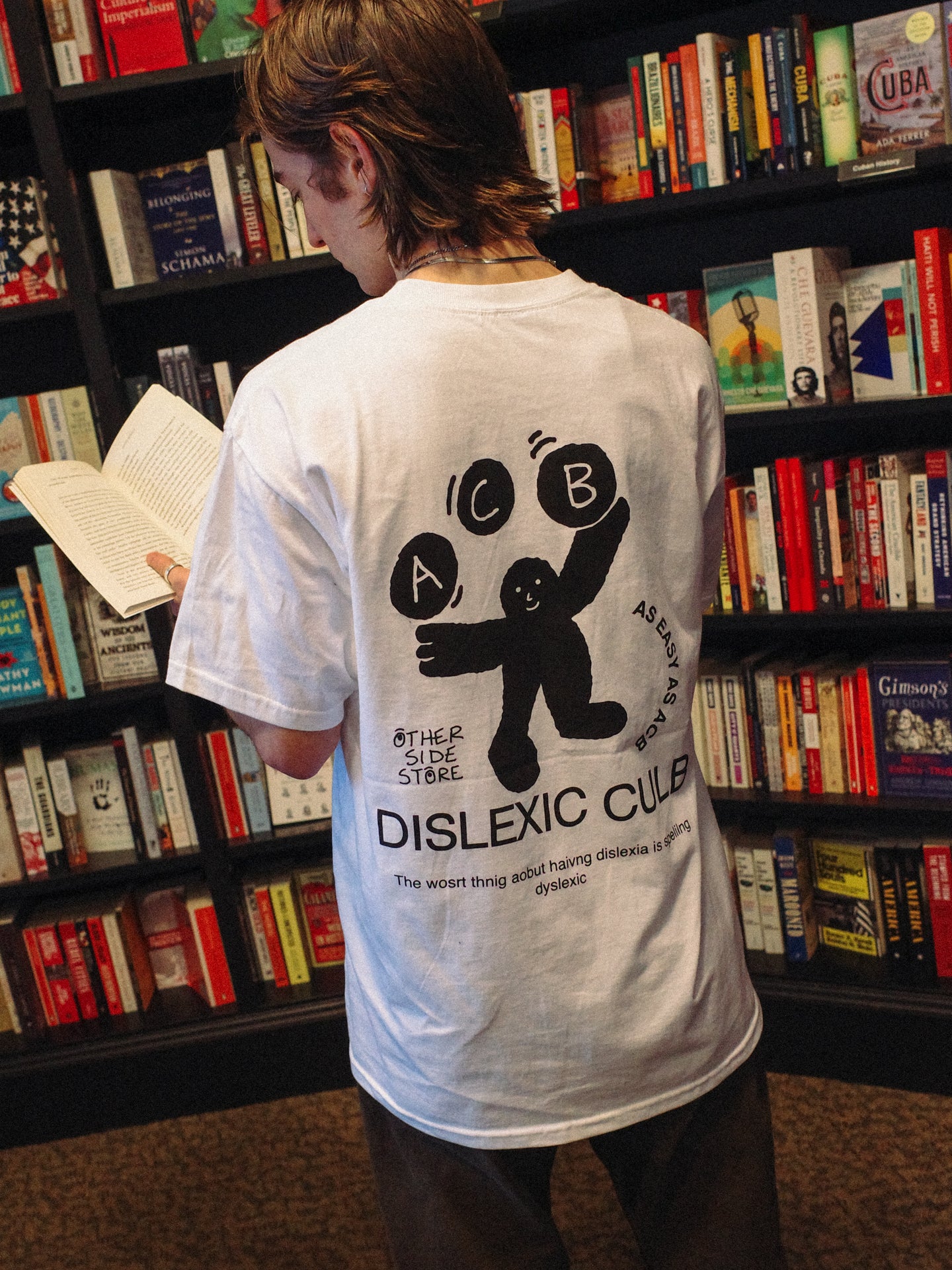 Other Side Store 'Dyslexic Club' Tee - White