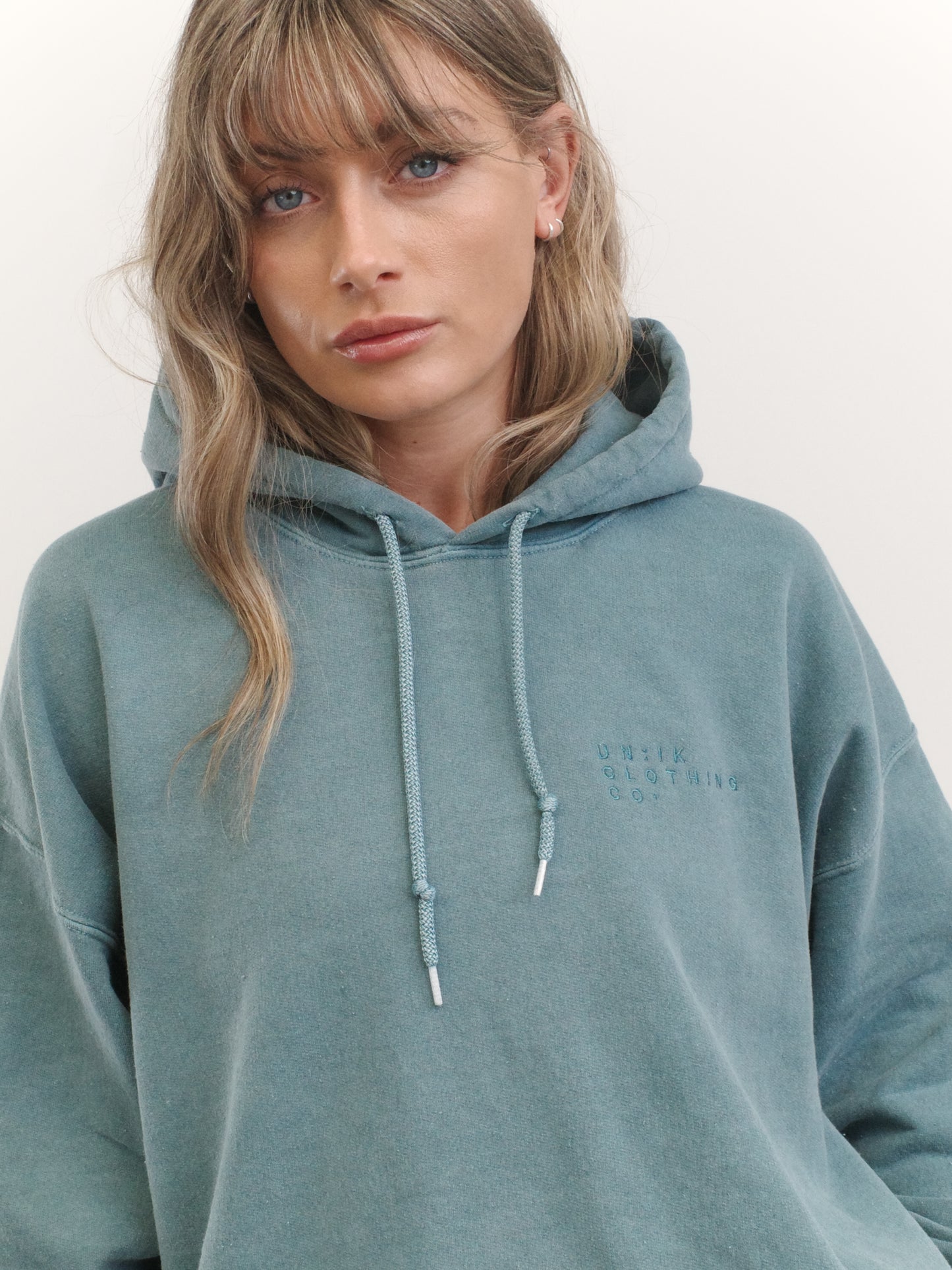Essentials 'Sets' Vintage Washed Hoodie - Steel Blue
