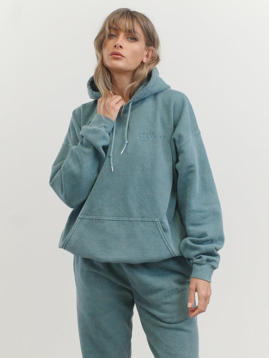 Essentials 'Sets' Vintage Washed Hoodie - Steel Blue