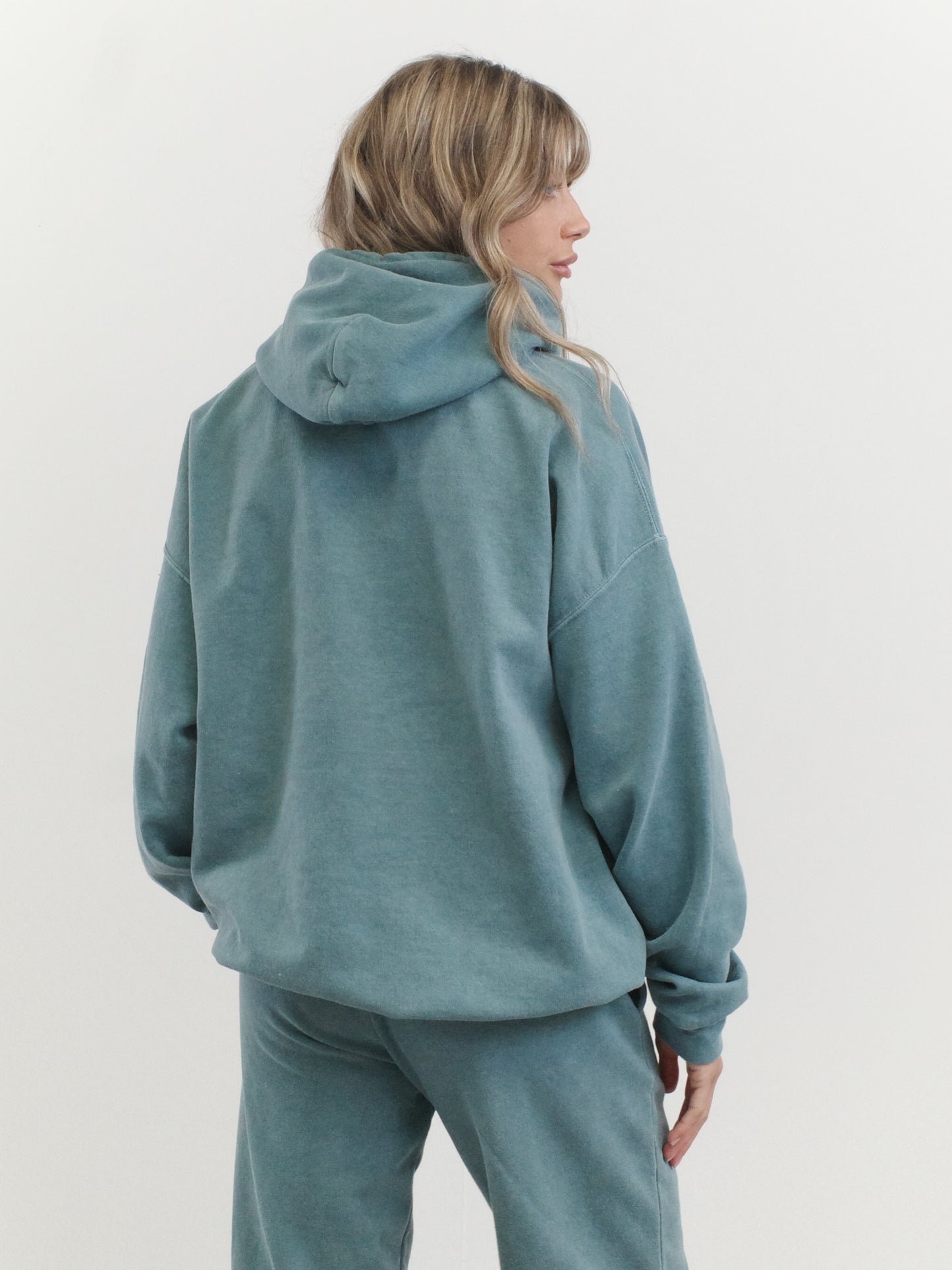 Essentials 'Sets' Vintage Washed Hoodie - Steel Blue