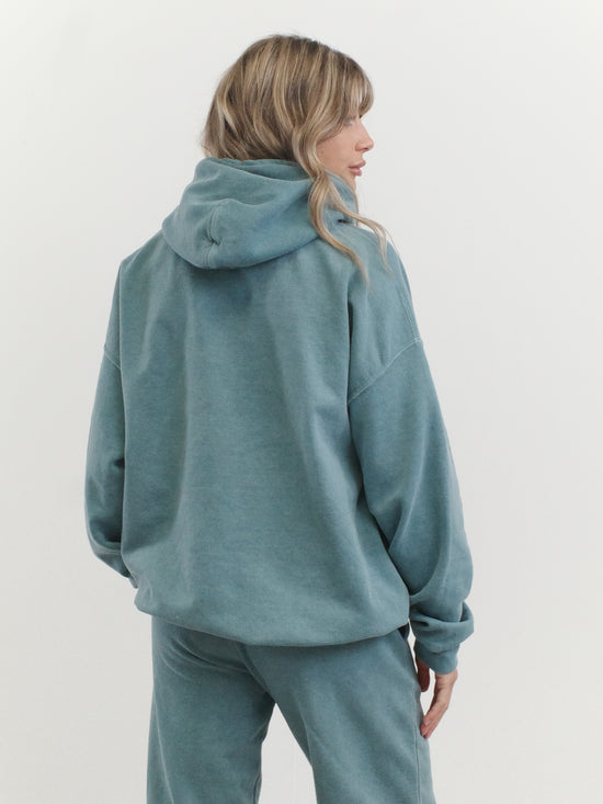 Essentials 'Sets' Vintage Washed Hoodie - Steel Blue
