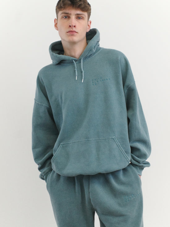 Essentials 'Sets' Vintage Washed Hoodie - Steel Blue