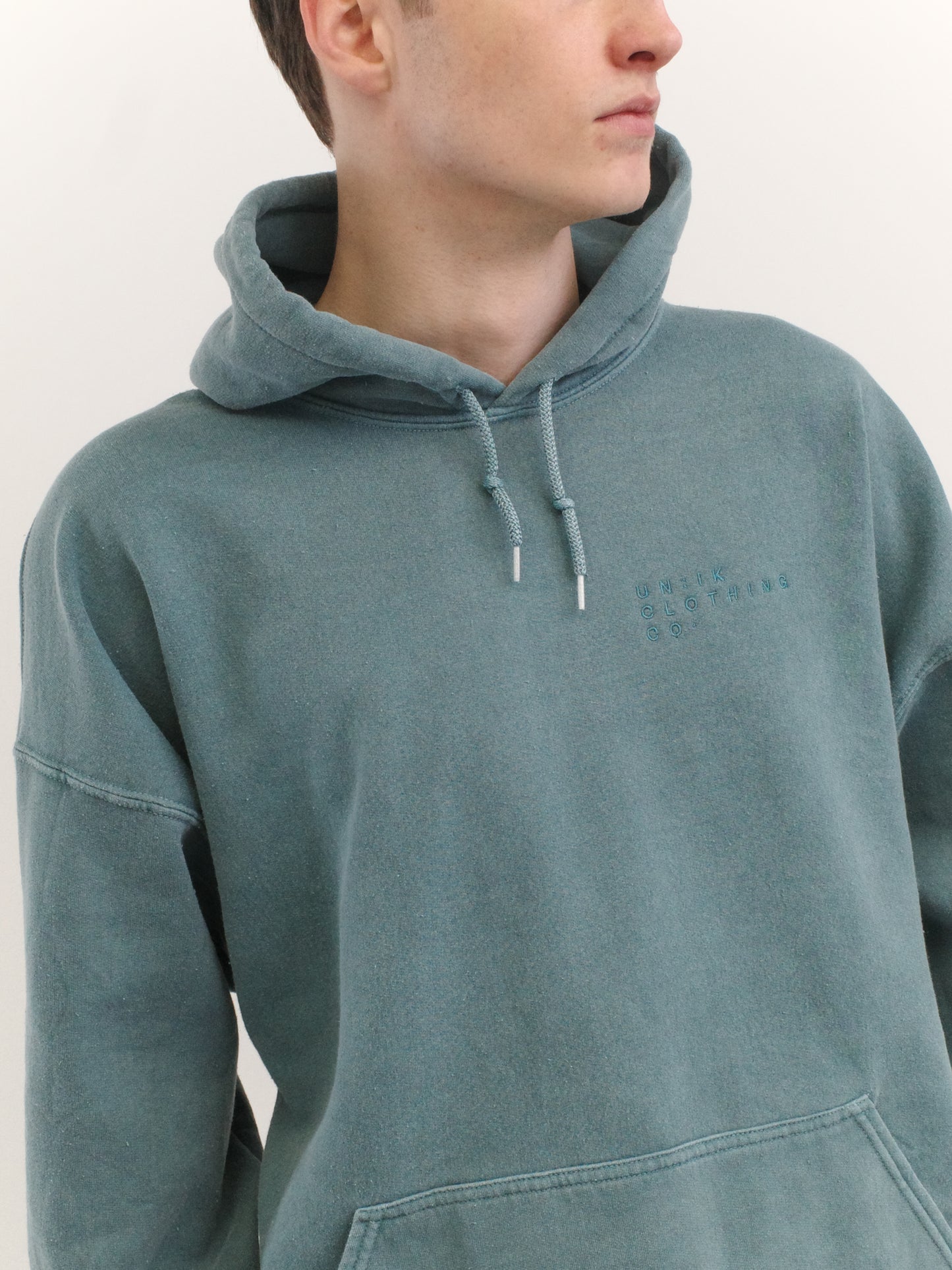 Essentials 'Sets' Vintage Washed Hoodie - Steel Blue