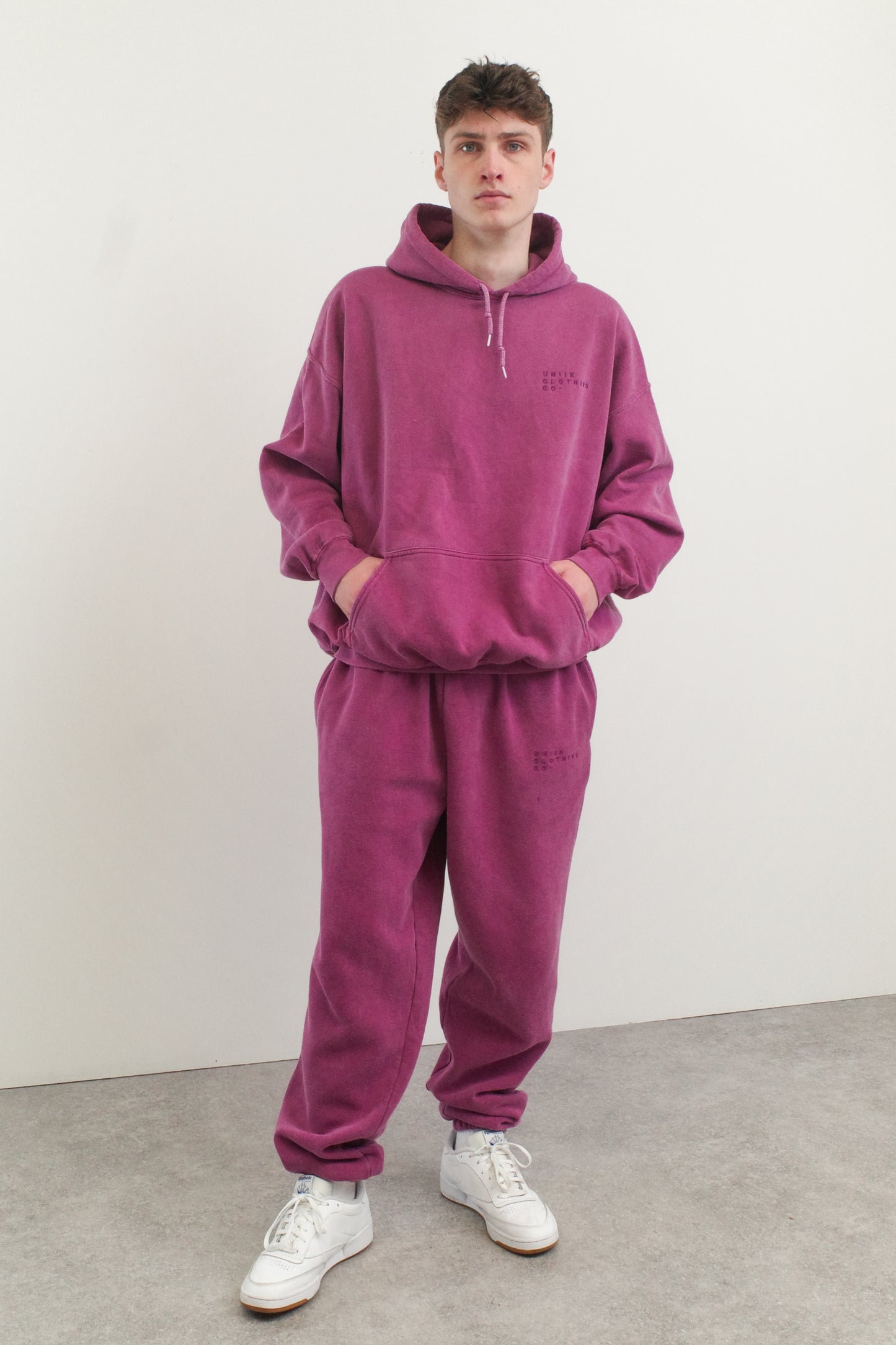 Essentials 'Sets' Vintage Washed Joggers - Berry