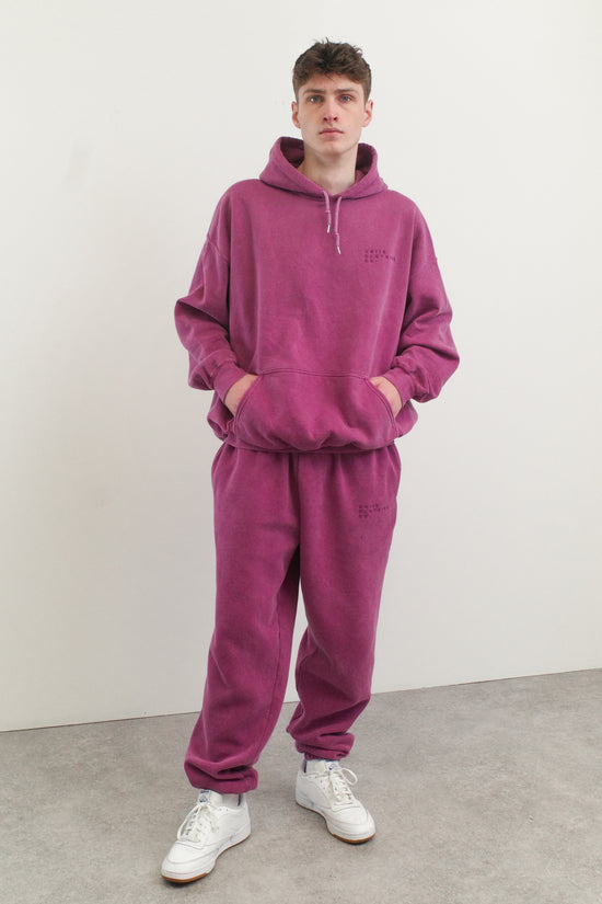 Essentials 'Sets' Vintage Washed Joggers - Berry