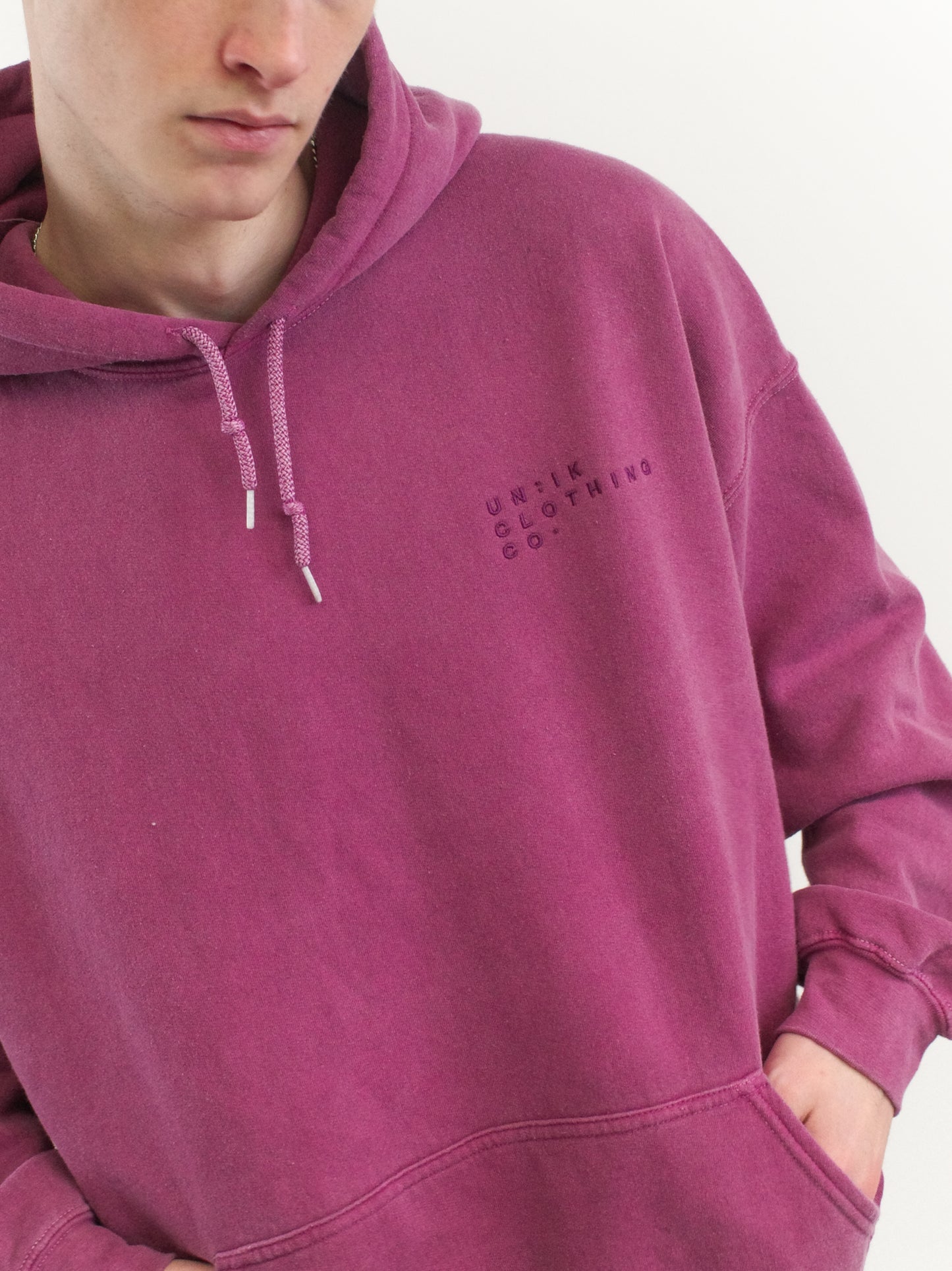 Essentials 'Sets' Vintage Washed Hoodie - Berry