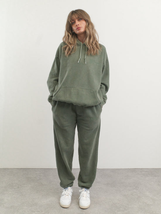 Essentials 'Sets' Vintage Washed Hoodie - Khaki