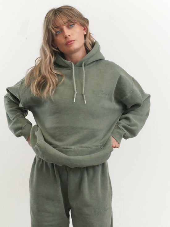Essentials 'Sets' Vintage Washed Hoodie - Khaki