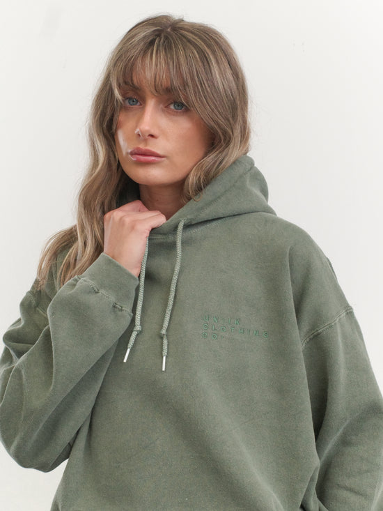 Essentials 'Sets' Vintage Washed Hoodie - Khaki