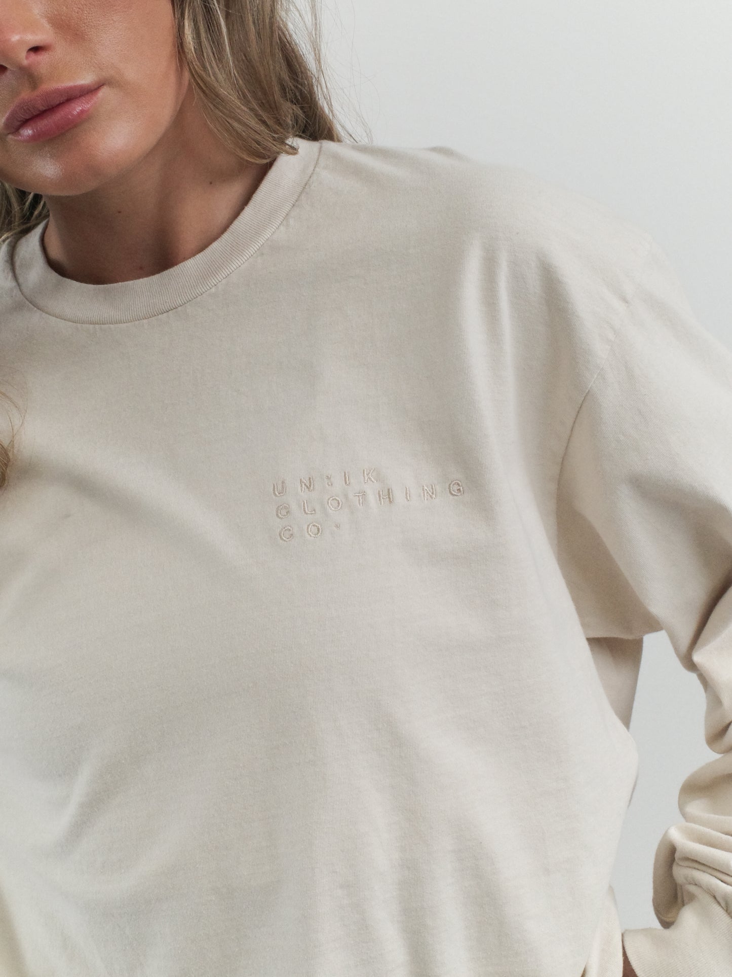 Essentials Vintage Washed Longsleeve Tee - Sand