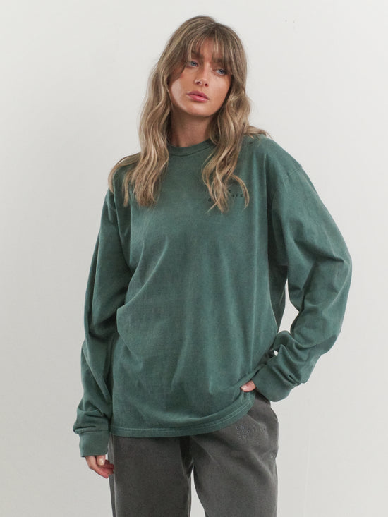 Essentials Vintage Washed Longsleeve Tee - Forest