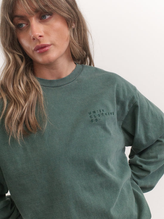 Essentials Vintage Washed Longsleeve Tee - Forest