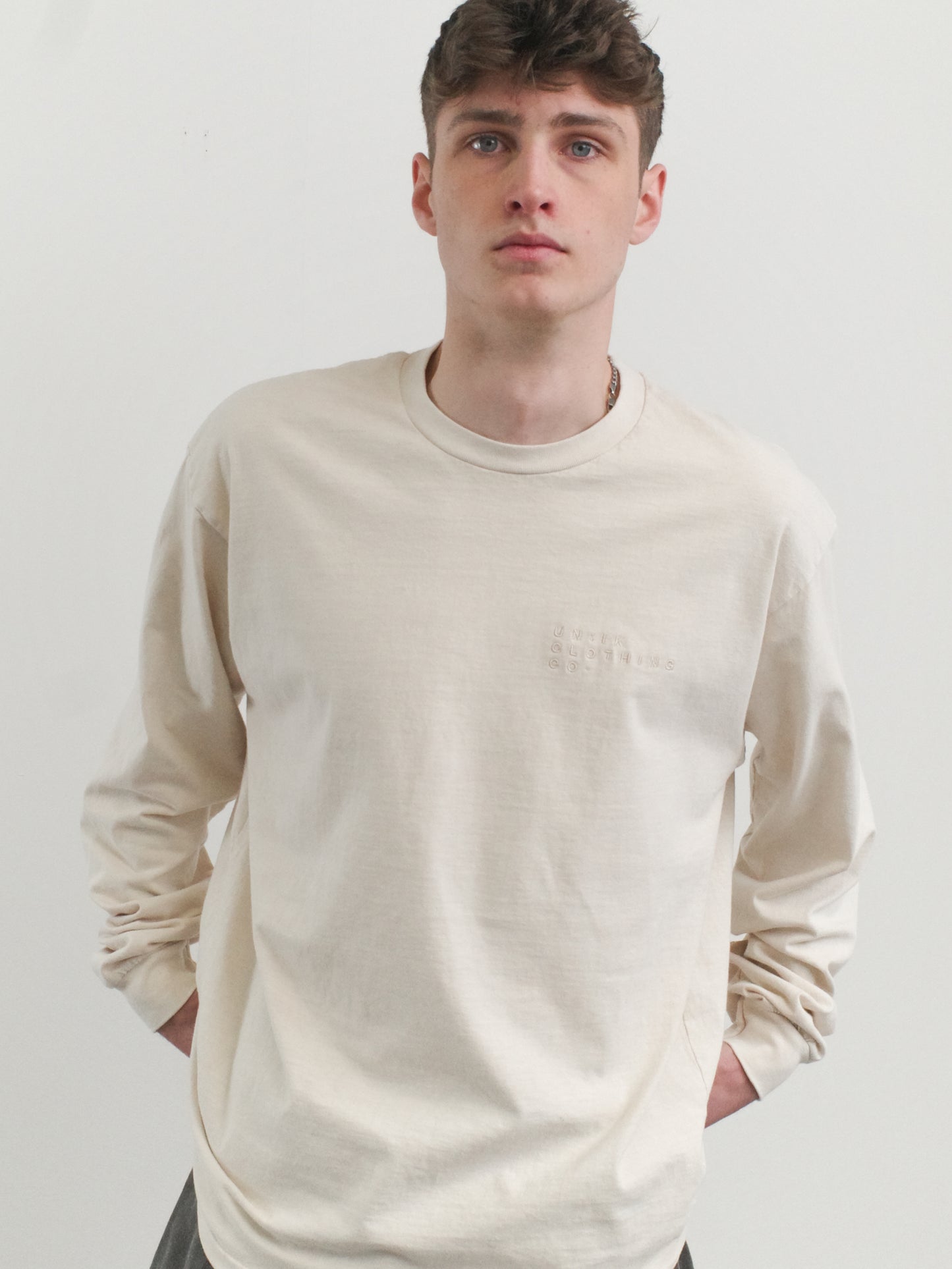 Essentials Vintage Washed Longsleeve Tee - Sand