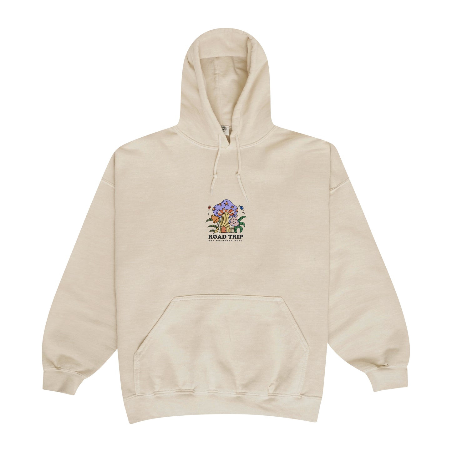 Other Side Store 'Road Trip' Embroidered Hoodie - Black / Sand