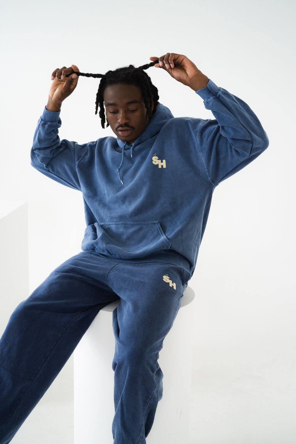 Seasonal Hero 'Fruit' Vintage Washed Joggers - Navy - UN:IK Clothing