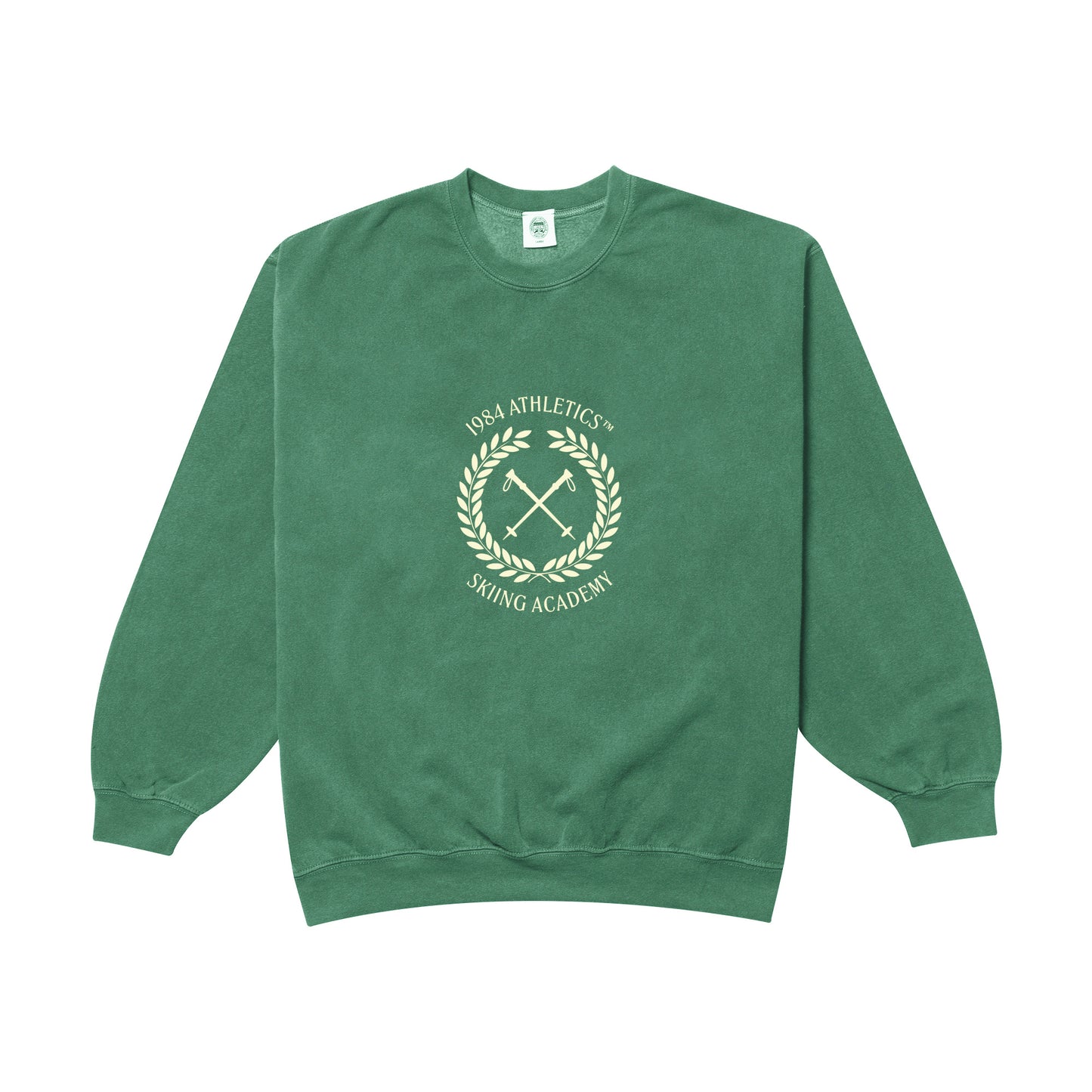 Vice 84 'Ski Academy' Vintage Washed Sweater - Fern Green