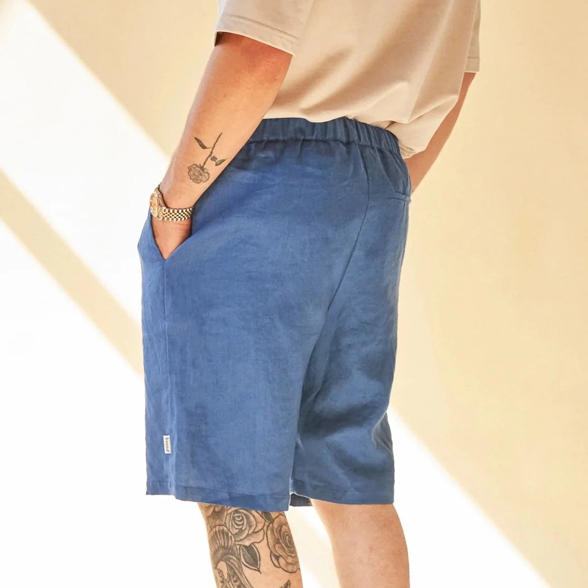 bound 'Tagus' Linen Shorts - Legion Blue