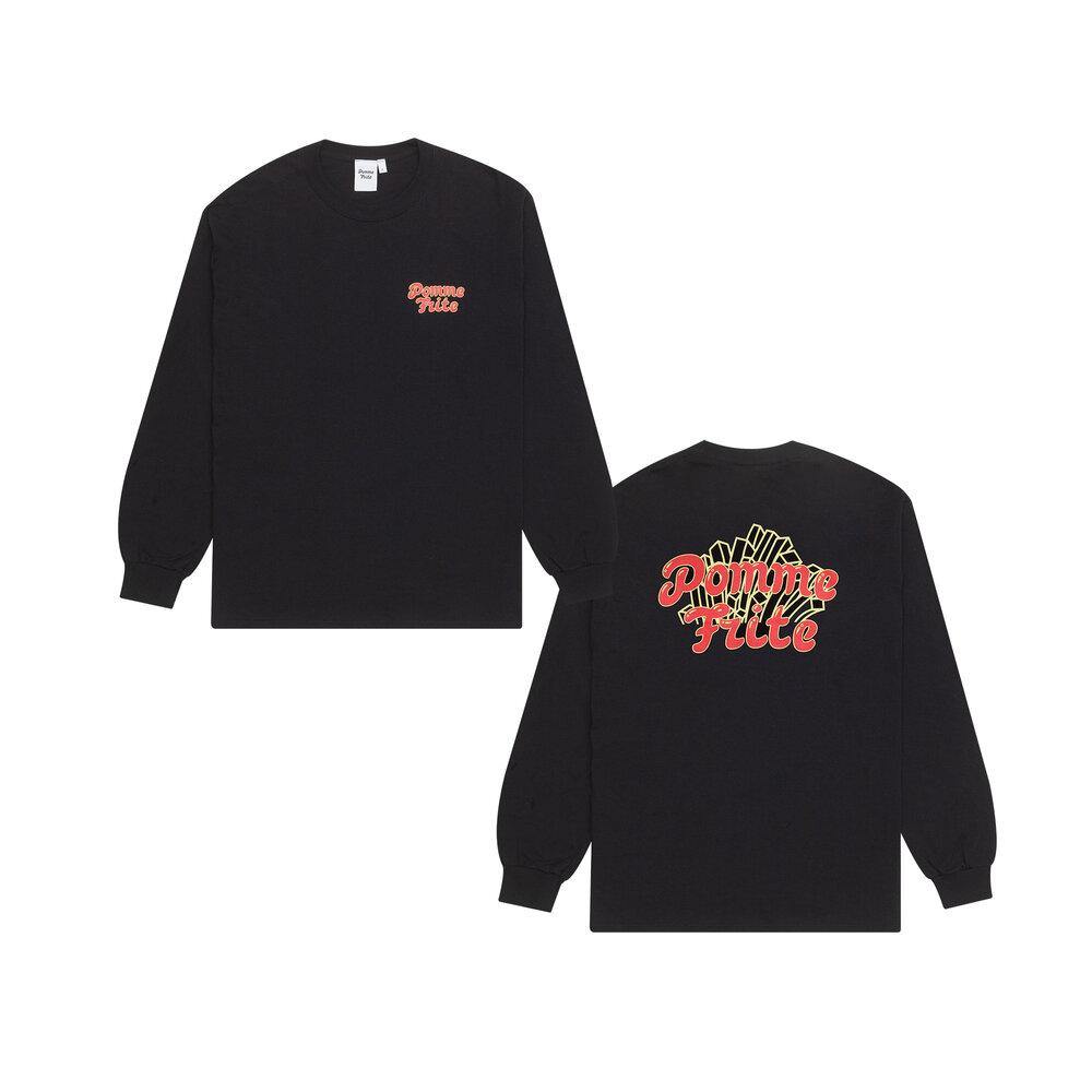 Load image into Gallery viewer, Pomme Frite &amp;#39;Deep Fried&amp;#39; Longsleeve - Black - UN:IK Clothing
