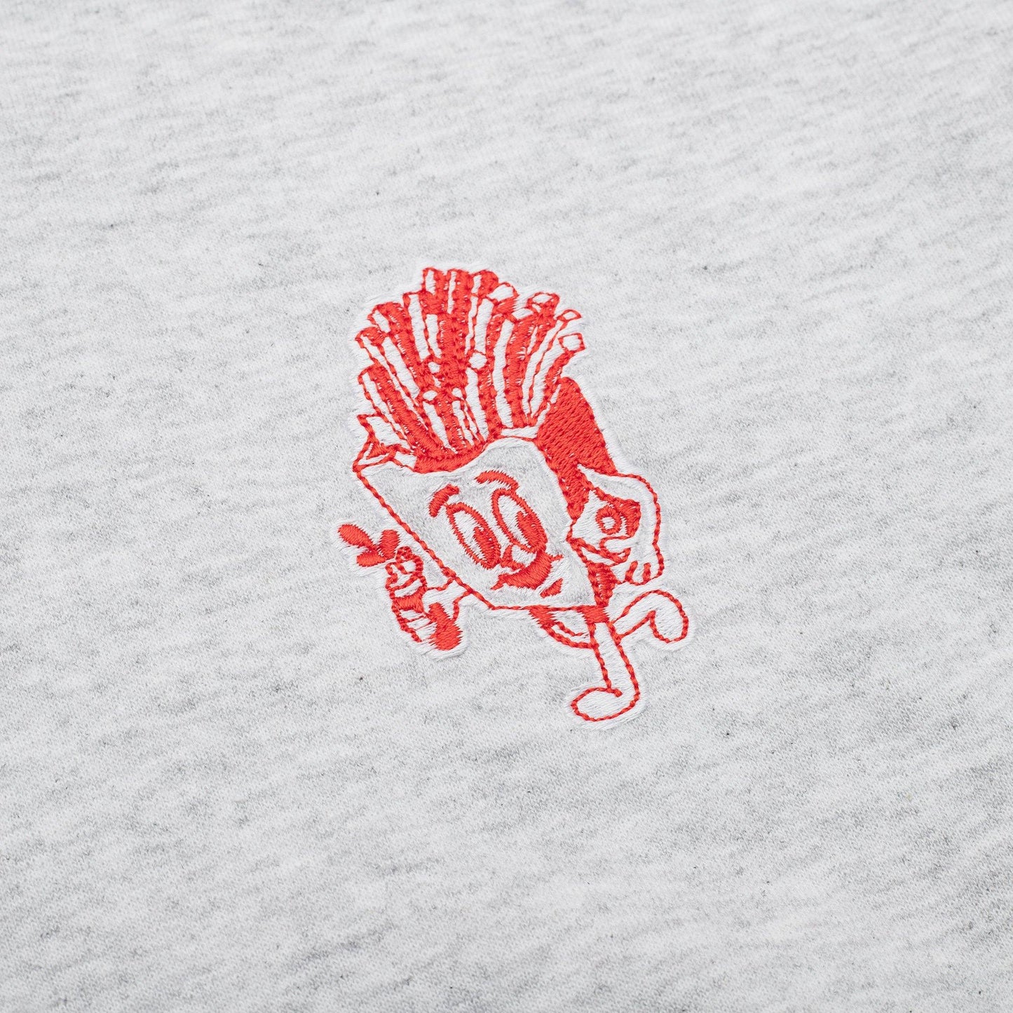 Pomme Frite 'Chips' Embroidered Hoodie - Ash - UN:IK Clothing