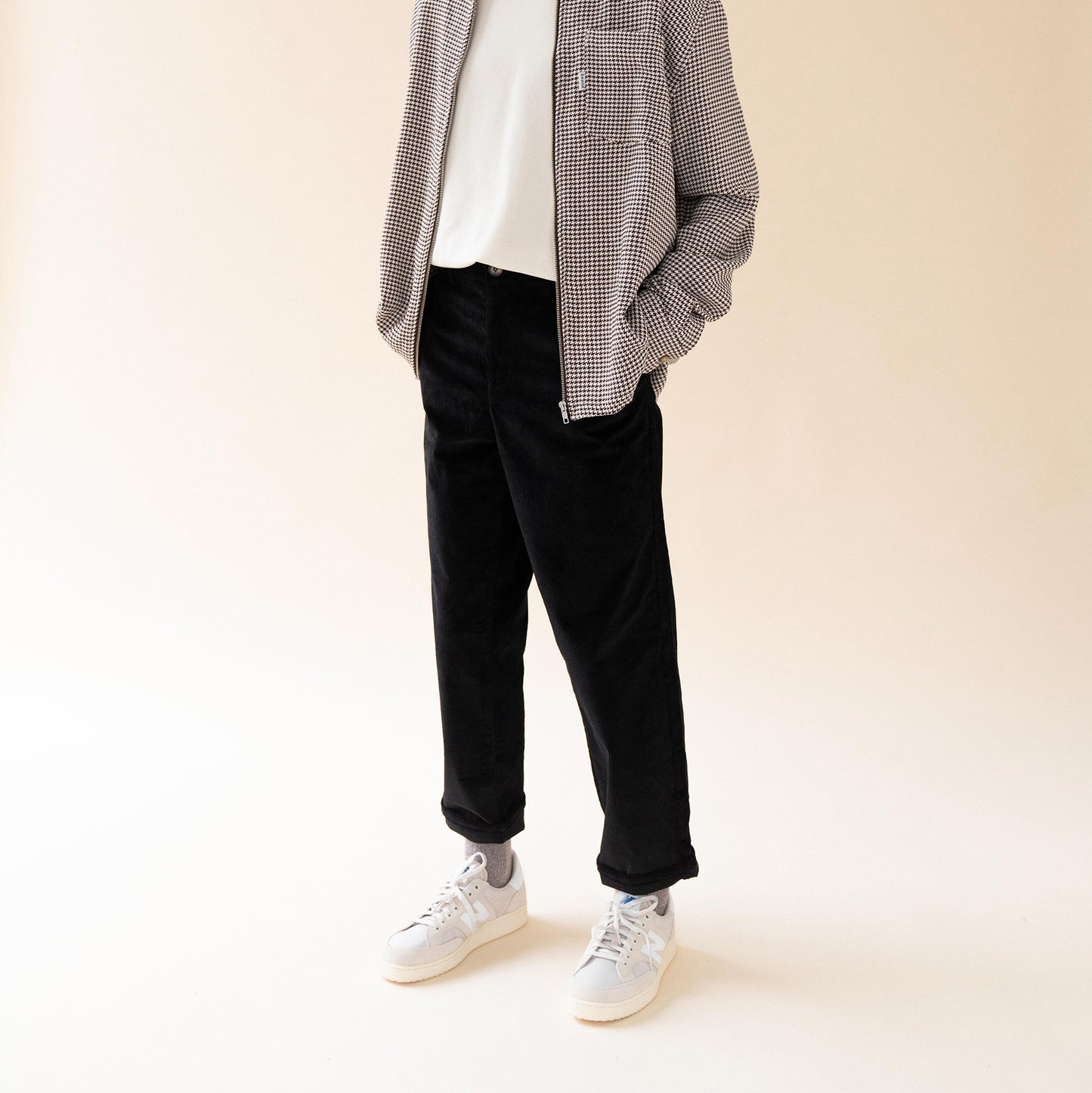 bound 'Midnight Black' Cord Trousers