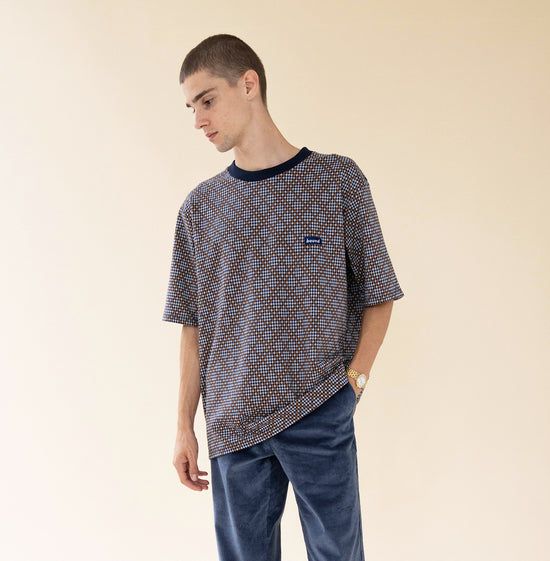 bound 'Galaxy Dogtooth' Jacquard Knit Tee