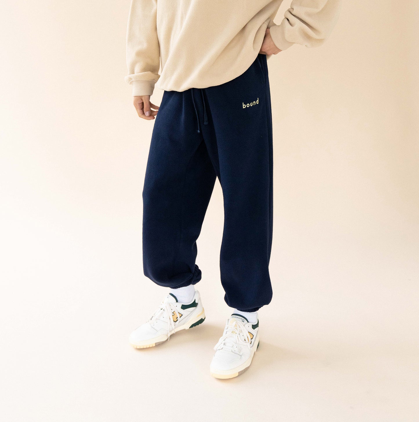 bound 'Navy Reverse Fleece' Joggers