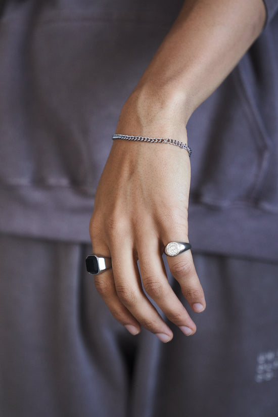 Classy minimalist jewelry bracelet with rhodium vermeil - NATIF