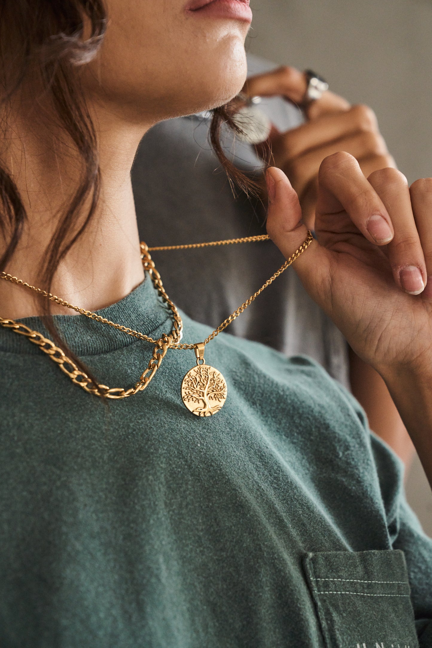 Tree of Life Pendant Necklace - Silver / Gold