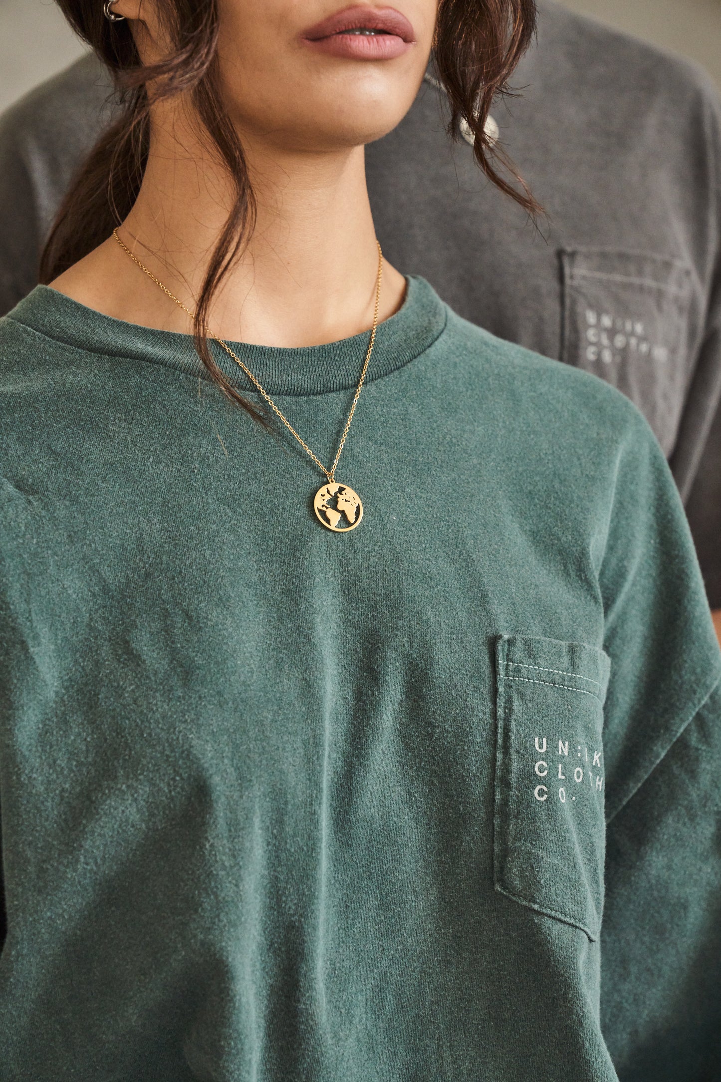 Earth Pendant Necklace - Silver / Gold