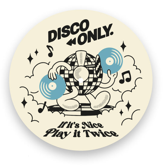 DISCO ONLY 'Play It Twice V4' Vinyl Slipmat - Cream