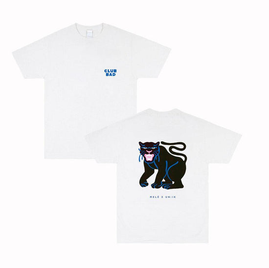 Melé x Club Bad 'Running Panther' Tee - White - UN:IK Clothing