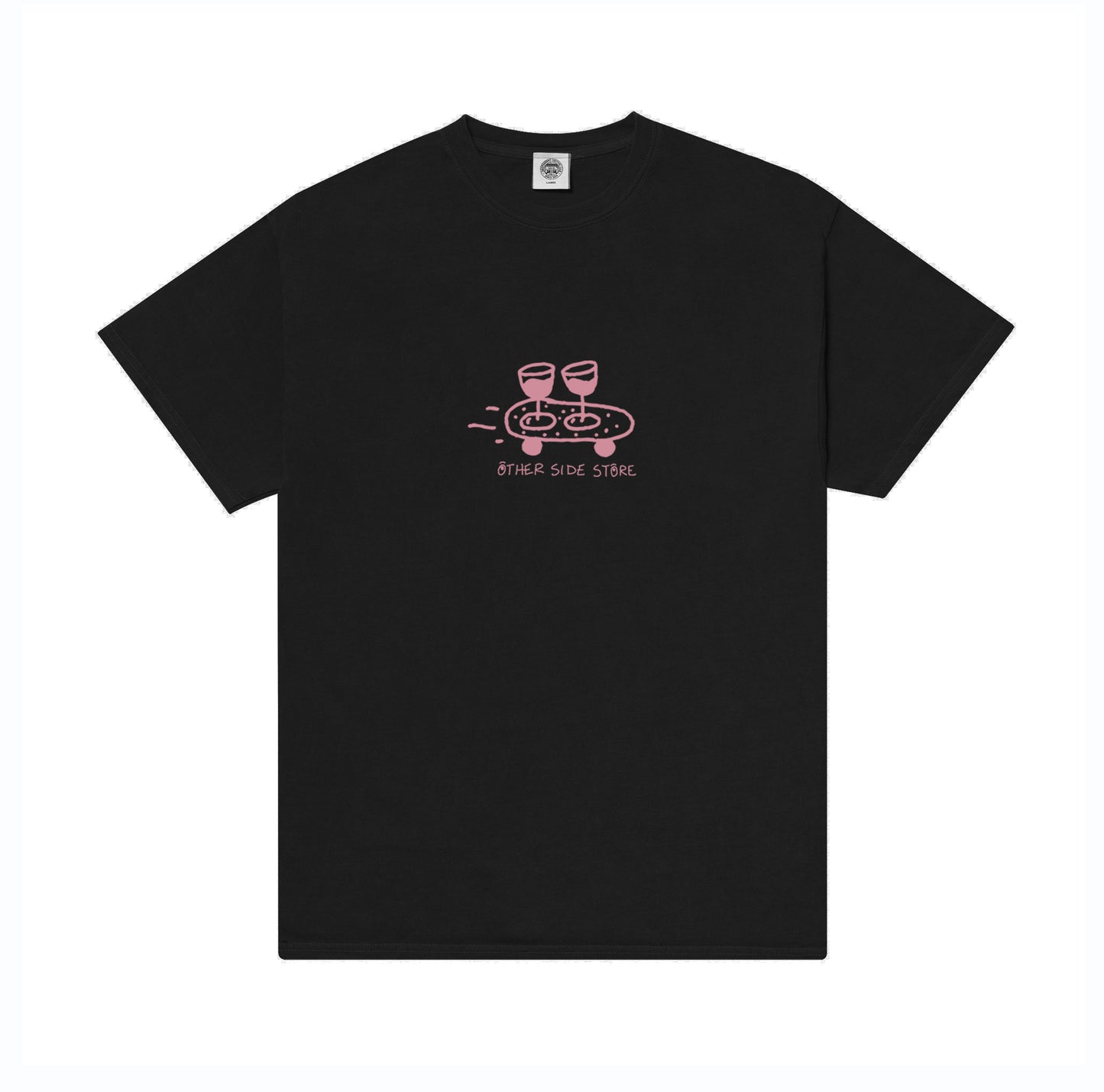 Load image into Gallery viewer, Other Side Store &amp;#39;Wine Skate&amp;#39; Tee - Black/ Ecru/ Navy
