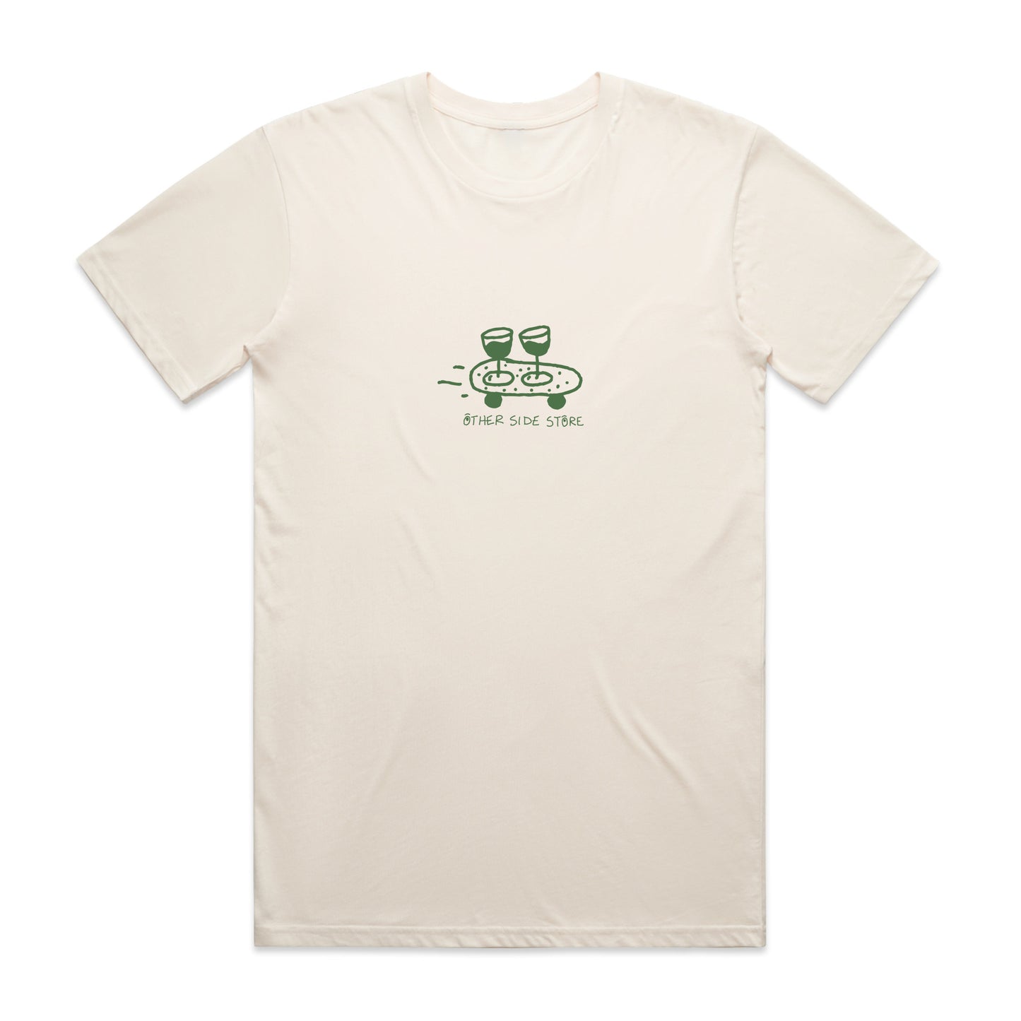 Other Side Store Wine Skate Tee Black Ecru Navy UN IK Clothing