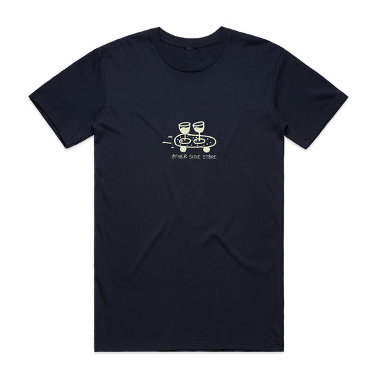 Other Side Store 'Wine Skate' Tee - Black/ Ecru/ Navy